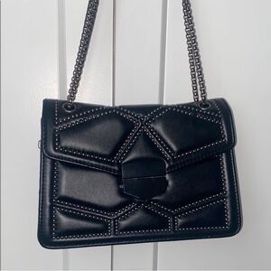 Black Studded Chain Shoulder Bag